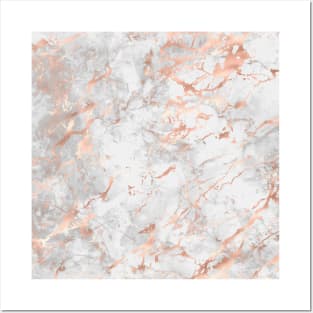 Rose Gold Pink Marble Posters and Art